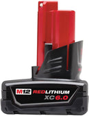 Milwaukee 48-11-2460 M12 REDLITHIUM XC 12V 6.0 Ah Extended Capacity Lithium-Ion Battery Pack