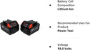 Milwaukee Tool M18 18V Lithium-Ion Extended Capacity (XC) 5.0 Ah REDLITHIUM Battery (2 Pack) 48-11-1852