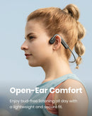 Shokz OpenMove Bone Conduction Open-Ear Bluetooth Headphones - Grey