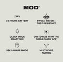 Skullcandy Mod In-Ear Wireless Earbuds, 34 Hr Battery, Microphone, Works with iPhone Android and Bluetooth Devices - Black