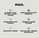 Skullcandy Rail In-Ear Wireless Earbuds, 42 Hr Battery, Skull-iQ, Alexa Enabled, Microphone, Works with iPhone Android and Bluetooth Devices - True Black