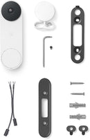 Google Nest Doorbell (Wired, 2nd Gen) - Wired Video Doorbell Camera - Doorbell Security Camera - Snow