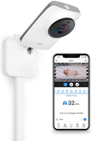 Miku Pro Contact-Free Breathing & Sleep Tracking Monitor - Real-Time Smart Baby Monitor & Wall Mount - HD Video Baby Monitor with Camera & Audio, Night Vision, Humidity & Temperature - Two-Way Talk OPEN BOX