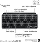 Logitech 920-012644 Master MX Keys Mini for Mac Bluetooth Wireless Ergonomic Keyboard - Space Gray - English - Open Box