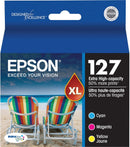 EPSON 127 DURABrite Ultra Ink Color Combo Pack For NX-530, NX-625, WF-3520, WF-3530, WF-3540, WF-545, WF-60, WF-630, WF-633, WF-635, WF-645, WF-7010, WF-7510, WF-7520, WF-840, WF-845