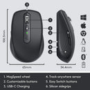Logitech MX Anywhere 3 Wireless Compact Mouse - Black