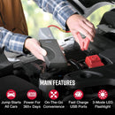 Cobra 800A Jump Starter - Lithium-ion Jump Starter & Power Bank with Fast Charge USB, LED Flashlight, Jumper Cables, 800 Amp Peak Power for Any Car, SUV or Motorcycle