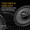 Pioneer TS‑A1371F A‑Series 5‑1/4″ 3‑Way Coaxial Car Speakers – 300 W Peak / 50 W RMS – Pair