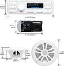BOSS Audio MCK500WB.6 Marine Receiver & Speaker Package - Weatherproof, Bluetooth Audio, USB, MP3, AM/FM, Aux-in, 6.5 Inch Speakers, Marine Dipole Antenna