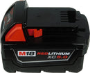 Milwaukee Tool M18 18V Lithium-Ion Extended Capacity (XC) 5.0 Ah REDLITHIUM Battery (2 Pack) 48-11-1852