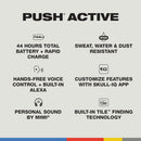 Skullcandy Push Active In-Ear Wireless Earbuds, 44 Hr Battery, Skull-iQ, Alexa Enabled, Microphone, Works with iPhone Android and Bluetooth Devices - True Black/Orange