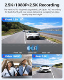 AZDOME M550 Pro 4K 3 Channel Dash Cam, Built-in WiFi GPS, 64GB Card Included, 3.19" IPS Screen, WDR, IR Night Vision, Parking Mode