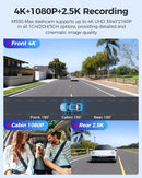 AZDOME M550 Max 4K 3 Channel Dash Cam,STARVIS Sensors, Built-in WiFi GPS, 64GB Card Included, IR Night Vision, WDR, 24H Parking Mode