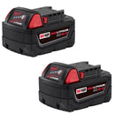Milwaukee Tool M18 18V Lithium-Ion Extended Capacity (XC) 5.0 Ah REDLITHIUM Battery (2 Pack) 48-11-1852