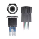 InstallBay IBRBSW19 Switch w/ Latch and Harness (19mm - Black - White LED - IP67)