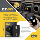 ZZ2 ZZAIR-DUO Wired to Wireless CarPlay or Android Auto Coversion Adapter