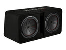 Kicker CompR 12"(30cm) Dual subwoofers in Vented Enclosure, 2-Ohm, 1000W - Bass Electronics