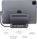 Satechi Stand & Hub for iPad, USB-C Hub 6-in-1, Foldable Stand - 60W USB-C PD, 4K HDMI, USB-A Data Port, Micro/SD Card Readers, 3.5mm Audio Jack - for M2/ M1 iPad Pro, M1 iPad Air, iPad Mini.