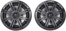 Kicker 46KMFC65 KMFC65 (165mm) Flat-Mount Marine Cans with 45KM654L speaker pair; charcoal grill on black can - Bass Electronics