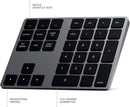 Satechi Bluetooth Extended Numeric Keypad - Slim Rechargeable 34-Key Numpad