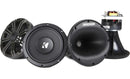 Kicker 41KMS674C KMS67 6.75-Inch (165mm) High-Efficiency Marine Component System, Charcoal, 4-Ohm - Bass Electronics