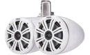 Kicker 45KMTDC65W KMTC65 (165mm) Loaded Marine Dual Cans with 45KM654L speaker pairs; white grill on white can - Bass Electronics