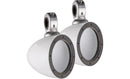 Kicker 40KMMTESW KMMTES Mini Tower Enclosures for 4-Inch (100mm) Drivers, pair, White - Bass Electronics
