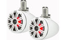 Kicker 45KMTC65W KMTC65 (165mm) Loaded Marine Cans with 45KM654L speaker pair; white grill on white can - Bass Electronics