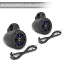 Pyle PLMRLEWB46B Marine Wakeboard Tower Speaker with Built-in LED Lights - Bass Electronics